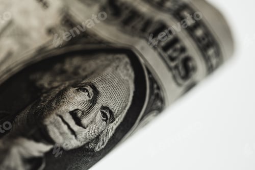 Preview: Crumpled worn out one dollar bill. Concept of financial crisis and poverty.