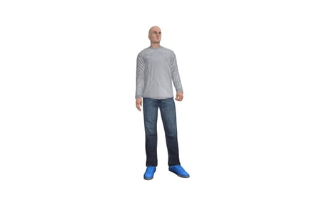 Preview: Man in casual attire, frontal portrait