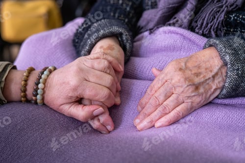Preview: Elderly care moment with daughter providing compassion