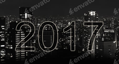 Preview: 2017 Happy New Year On Light City Night Time For Background
