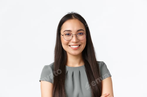 Small business owners, startup and e-commerce concept. Close-up of confident young businesswoman