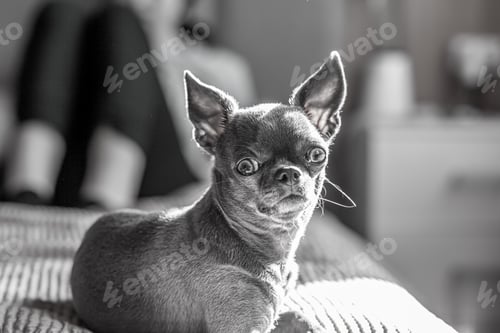 Preview: A closeup image shows a cute chihuahua puppy of a domestic mammal