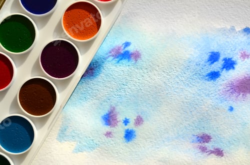Preview: Watercolor Painting with Vibrant Splashes of Color