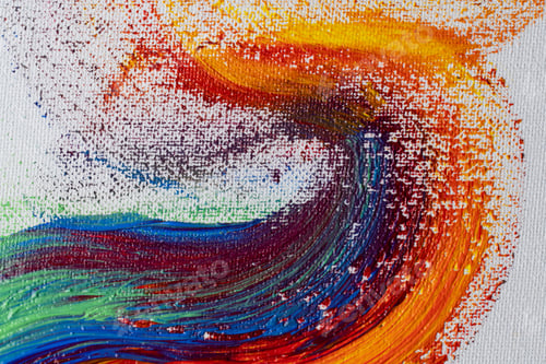 Preview: Abstract brush strokes of bright acrylic colors