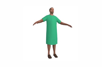 Preview: Man in green dress with outstretched arms