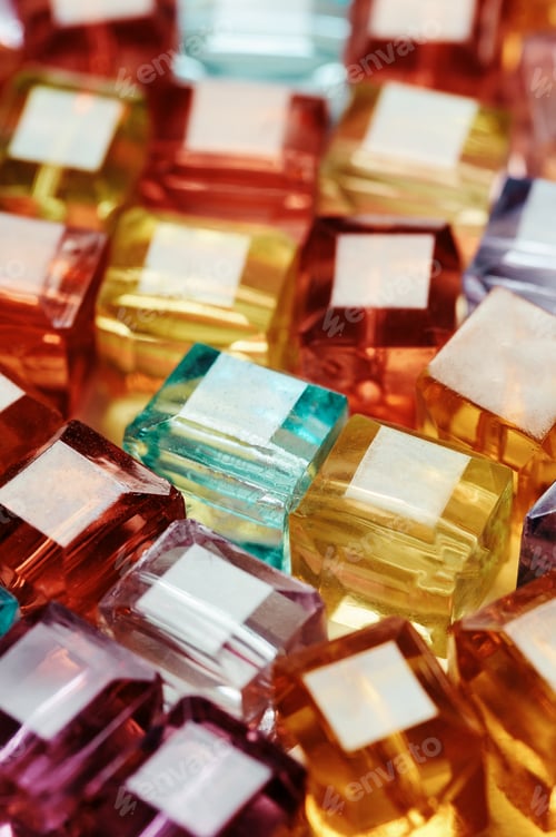 Preview: Background of the colorful cube shape beads