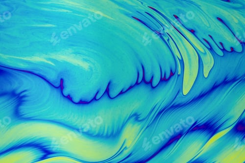 Preview: Psychedelic multicolored patterns background. Photo macro shot of soap bubbles
