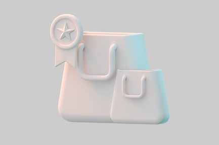 Visualização: Sacola de compras mínima com prêmio