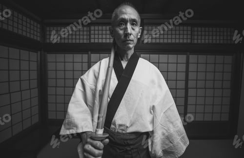 Preview: Senior martial art master in his dojo