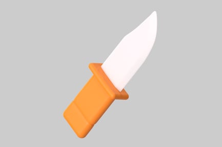 Preview: Knife with orange handle and white blade