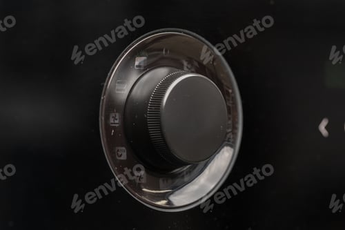 Preview: New modern microwave oven in a shop, close up