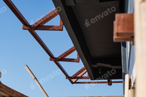 Preview: Bamboo Scaffolding with Traditional Roofs Background