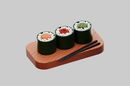 Preview: Sushi set with chopsticks plate
