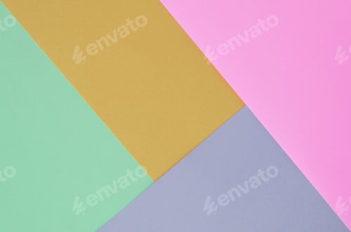 Preview: Texture background of fashion pastel colors. Pink, violet, orange and blue geometric pattern papers.