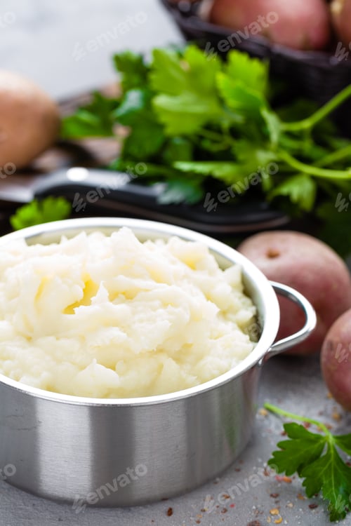Preview: Mashed, mash potato with butter and milk. Potato puree