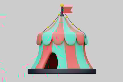 Preview: Whimsical cartoon circus tent for kids