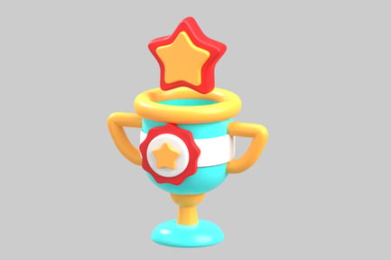 Preview: Trophy with a red star on top.