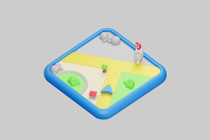 Preview: Cartoon city gps interface icon