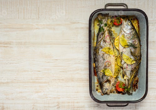 Preview: Cooked Fish with Copy Space