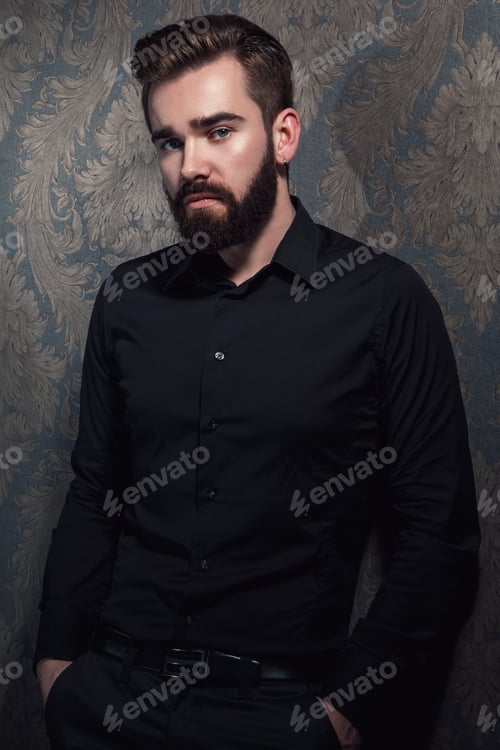 Preview: Portrait of stylish handsome man with a beard