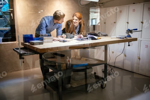Preview: People working in modern beautiful workshop