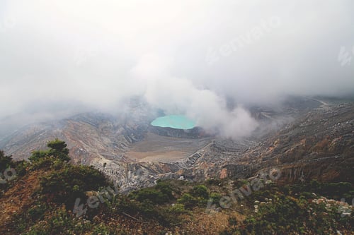 Preview: Volcanic mountain. Costa Rica. Earth. Smoke. Smog. Mountain. San Jose.