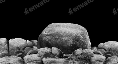 Preview: Stone podium on dark background.