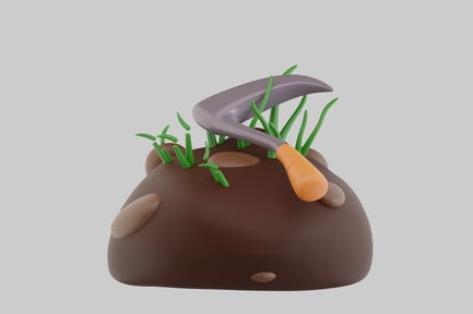 Preview: Cartoon soil patch and sickle