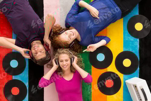 Preview: People lying on carpet and listening to music