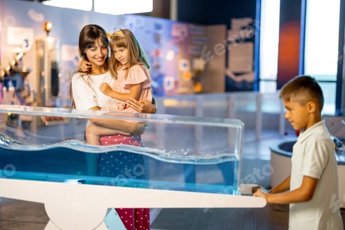 Preview: Mom with kids visit a science museum