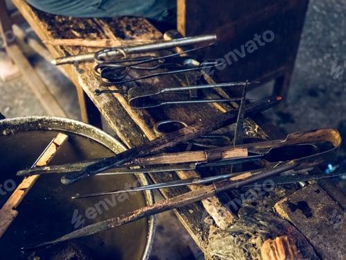 Preview: Row of tools on factory