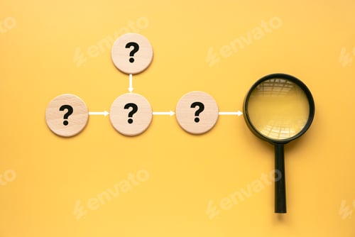 Preview: QnA or questions and answers concept.