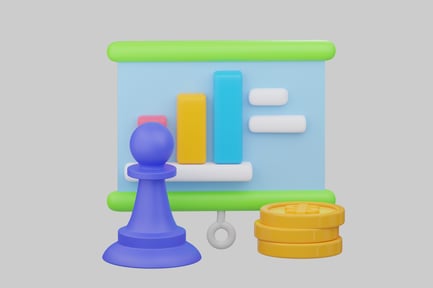 Preview: Investment strategy chart with pawn