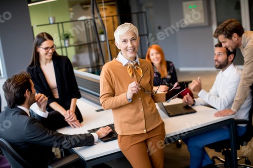 Preview: Group of business people working and communicating