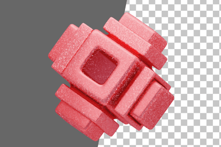 Preview: Glitter Abstract Red Modular Structure 3D Icon