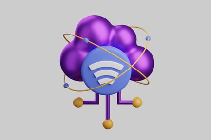 Preview: Purple cloud network connection concept
