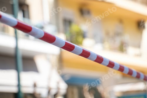 Preview: Caution tape. Protection sign. red white stripe. backdrop