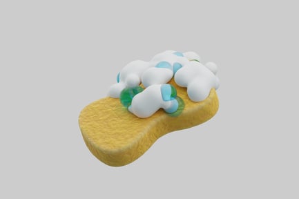 Preview: Foamy sponge with soap bubbles