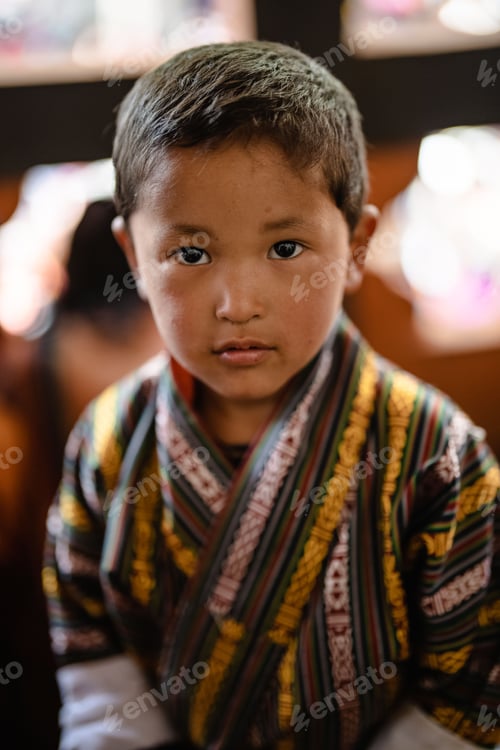 Preview: Young Buddhist monk at festival in Bhutan