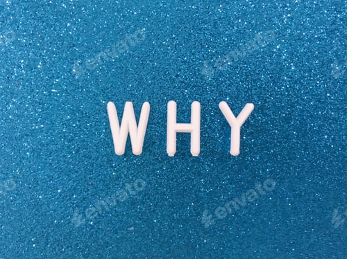 Preview: Why word on blue background