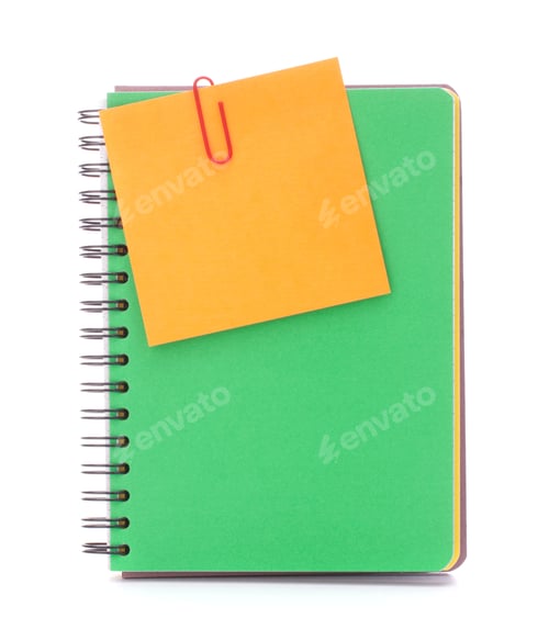 Preview: notebook with notice paper