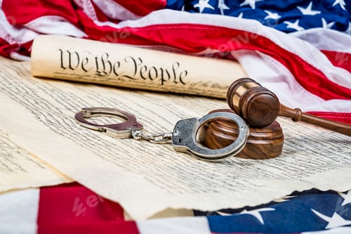 Preview: Constitution, Gavel and handcuffs