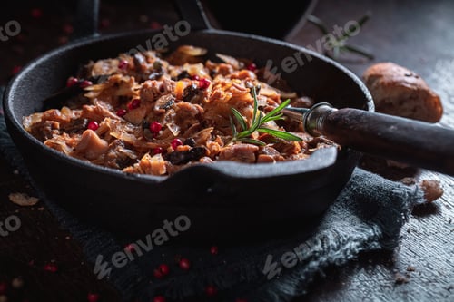 Preview: Hot cabbage and meat stew with cabbage and beef