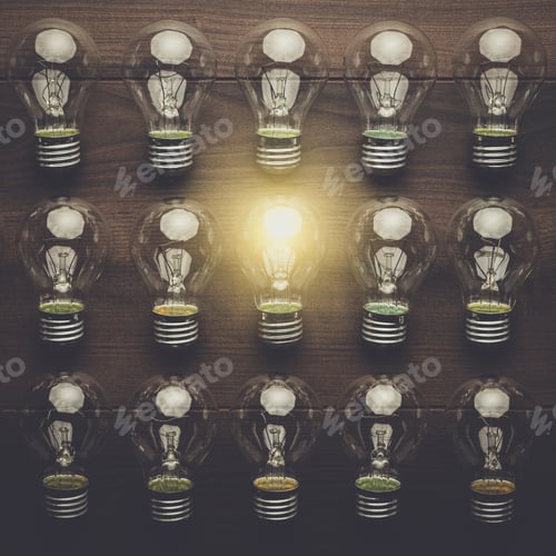 Preview: glowing bulb uniqueness concept