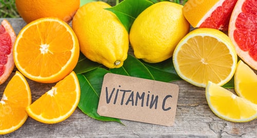 Preview: vitamin c and citrus. Selective focus.