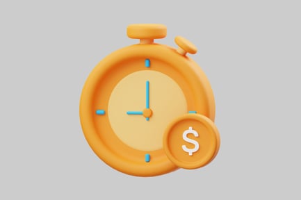 Preview: Cartoon stopwatch dollar coin icon