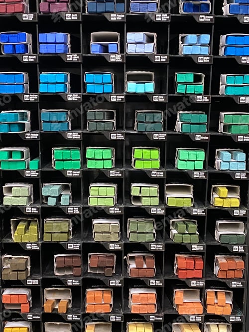 Preview: Colorful Pastel Sticks Arranged by Color Palette