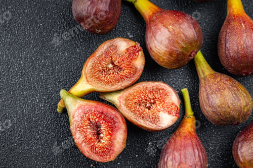Preview: fig fruit ripe fresh figs food snack on the table copy space food background rustic top