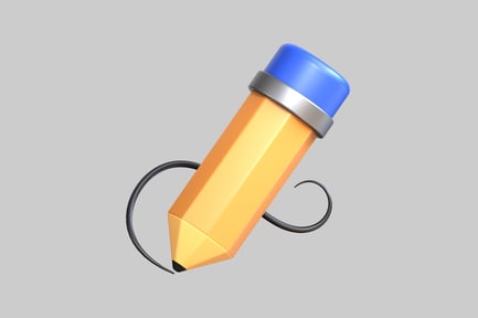 Preview: Cartoon pencil with stroke