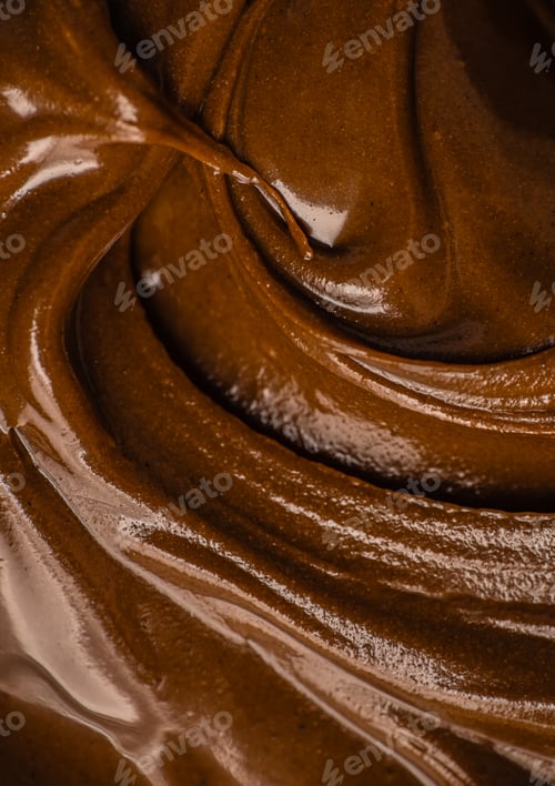 Preview: Luxury chocolate spread flowing swirl texture